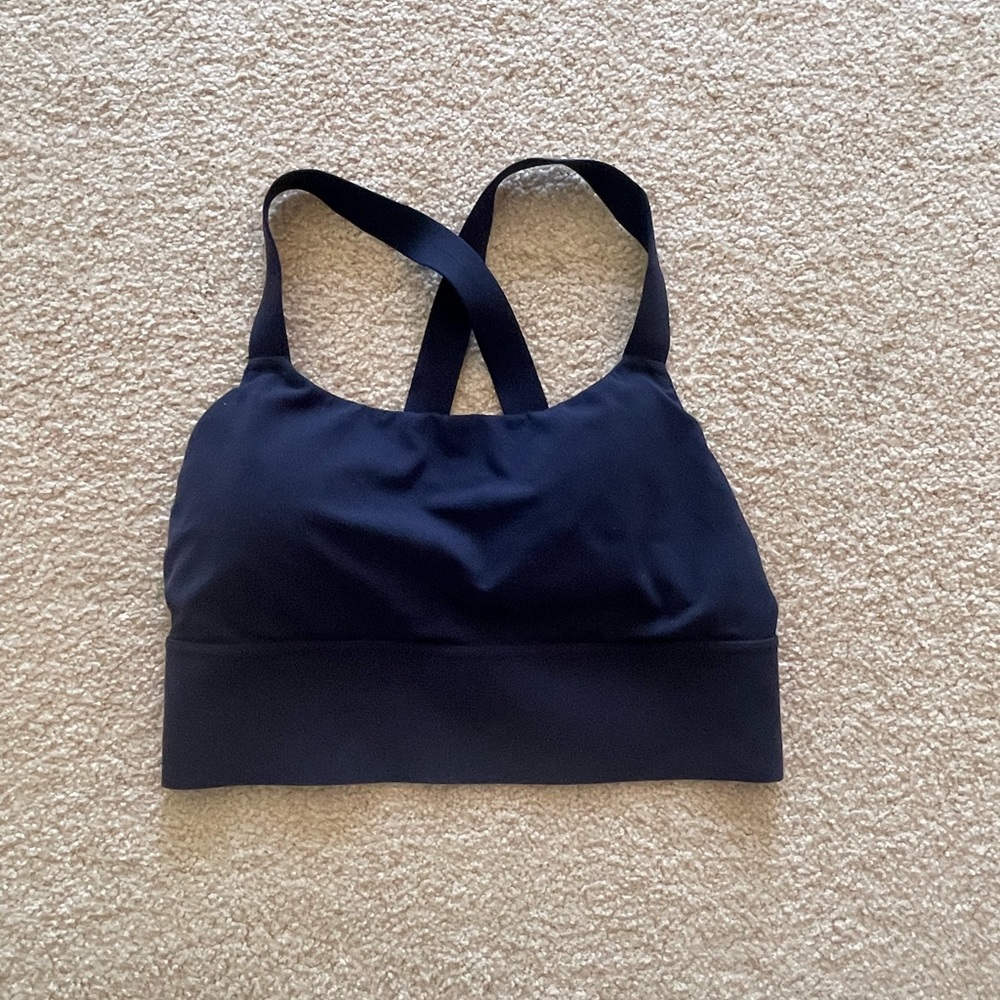 Athleta Warrior Longline Bra Navy
